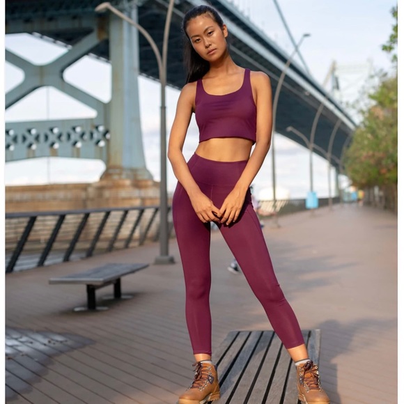 Girlfriend Collective Compressive High-Rise Legging size small in Plum - Picture 2 of 4